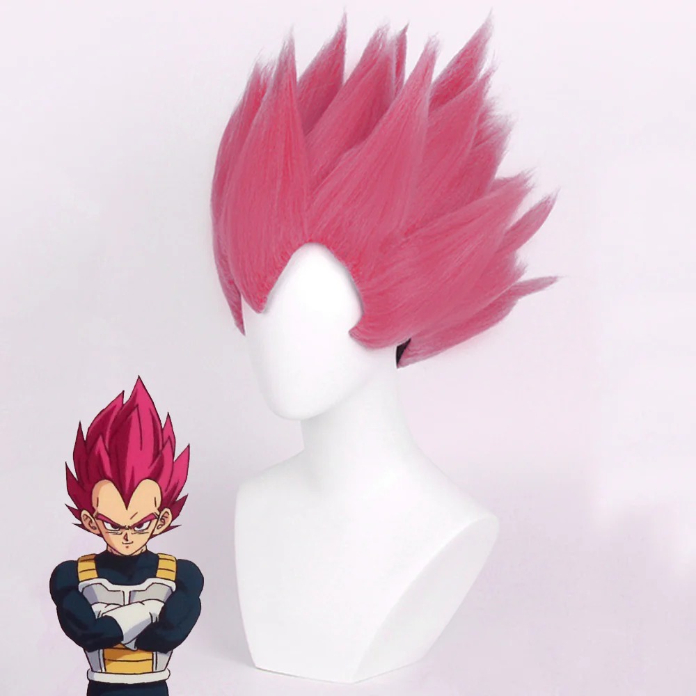 D Ball: Broly Vegeta Super Saiyan God Red Cosplay Wig