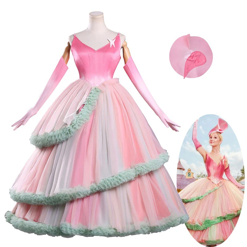 Wicked: For Good Glinda Pink Cosplay Costumes