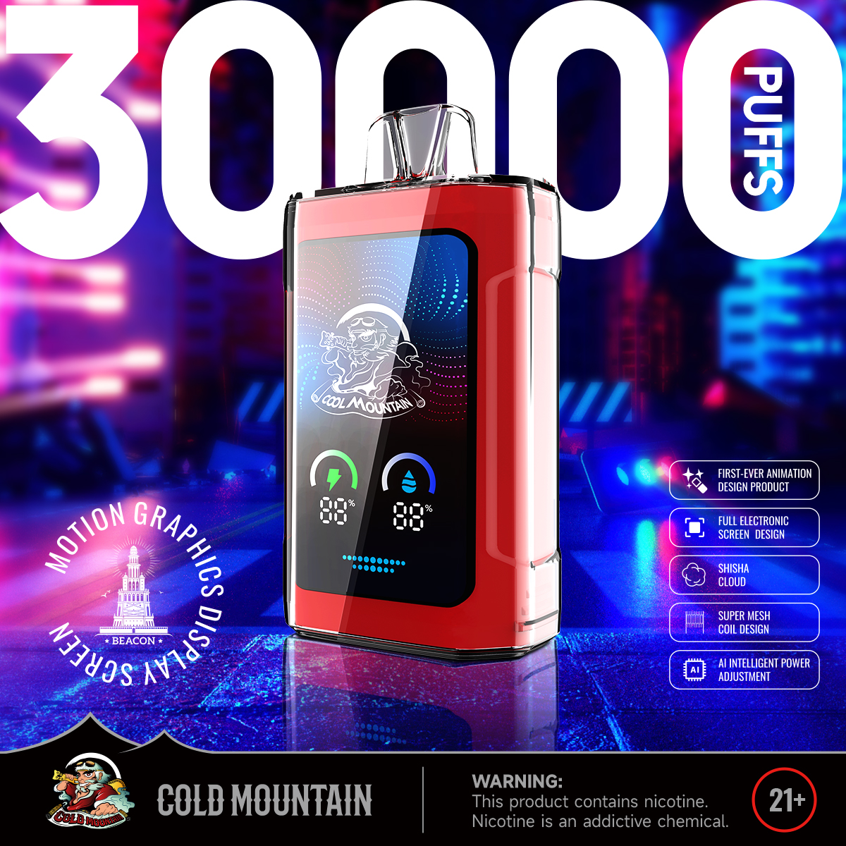 [Copy][Europe-PL01] Cold Mountain Beacon 30K Kit Shisha Big Cloud 35ml