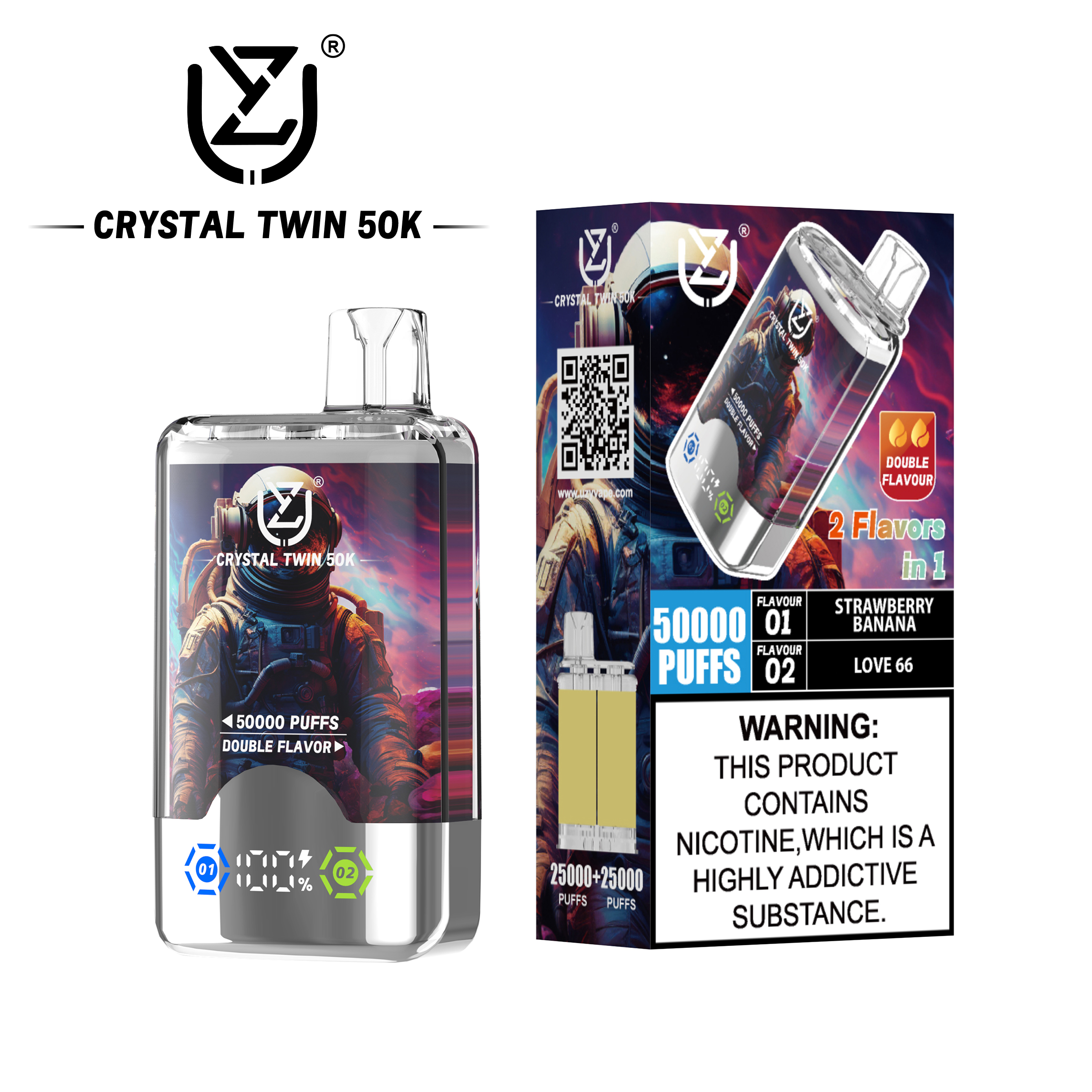 [Europe-DE01] UZY Crystal Twin 50000 Kit 40ml 2 in 1