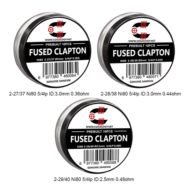 10pcs Coilology Pre-built Fused Clapton Coils