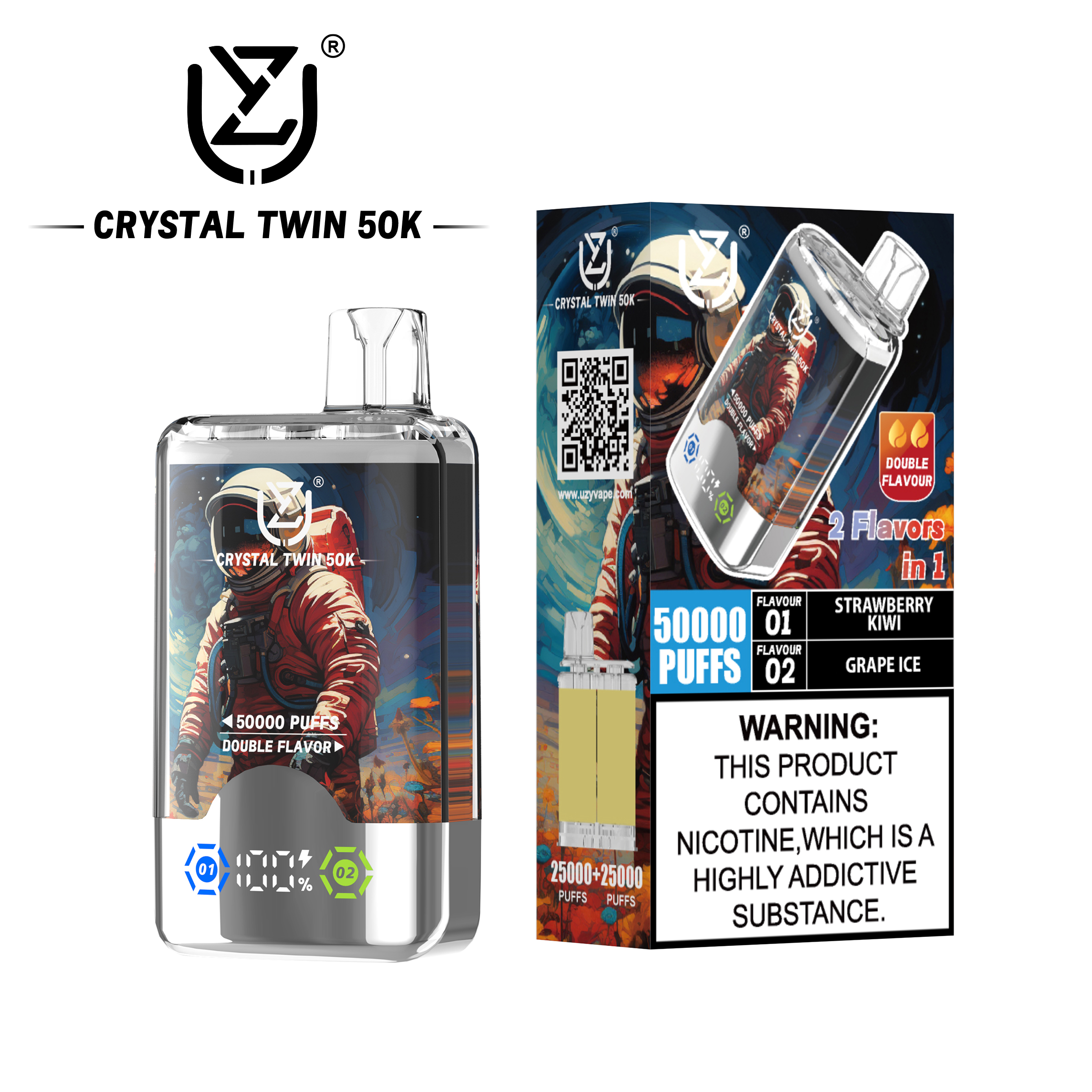 [Europe-DE01] UZY Crystal Twin 50000 Kit 40ml 2 in 1