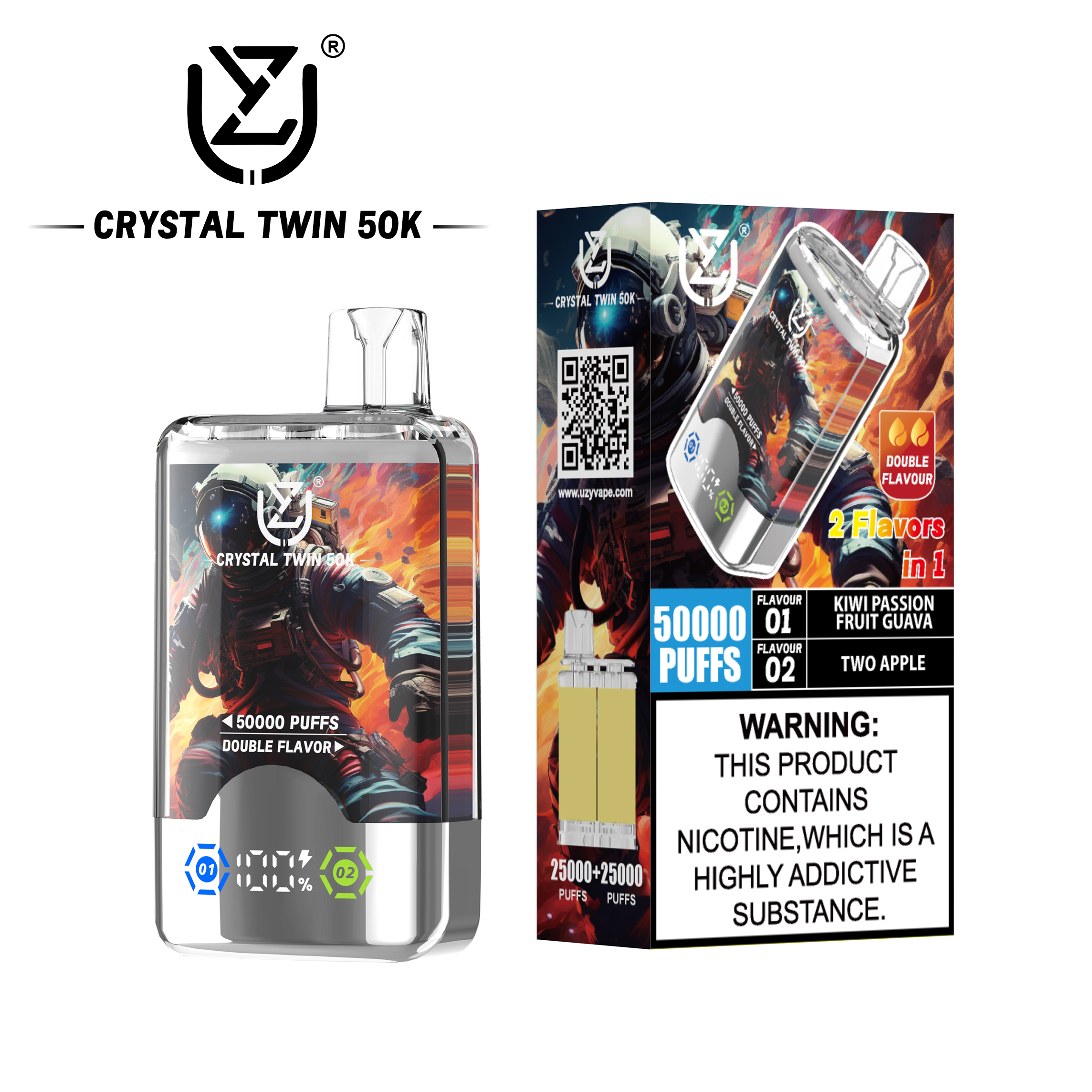 [Europe-DE01] UZY Crystal Twin 50000 Kit 40ml 2 in 1