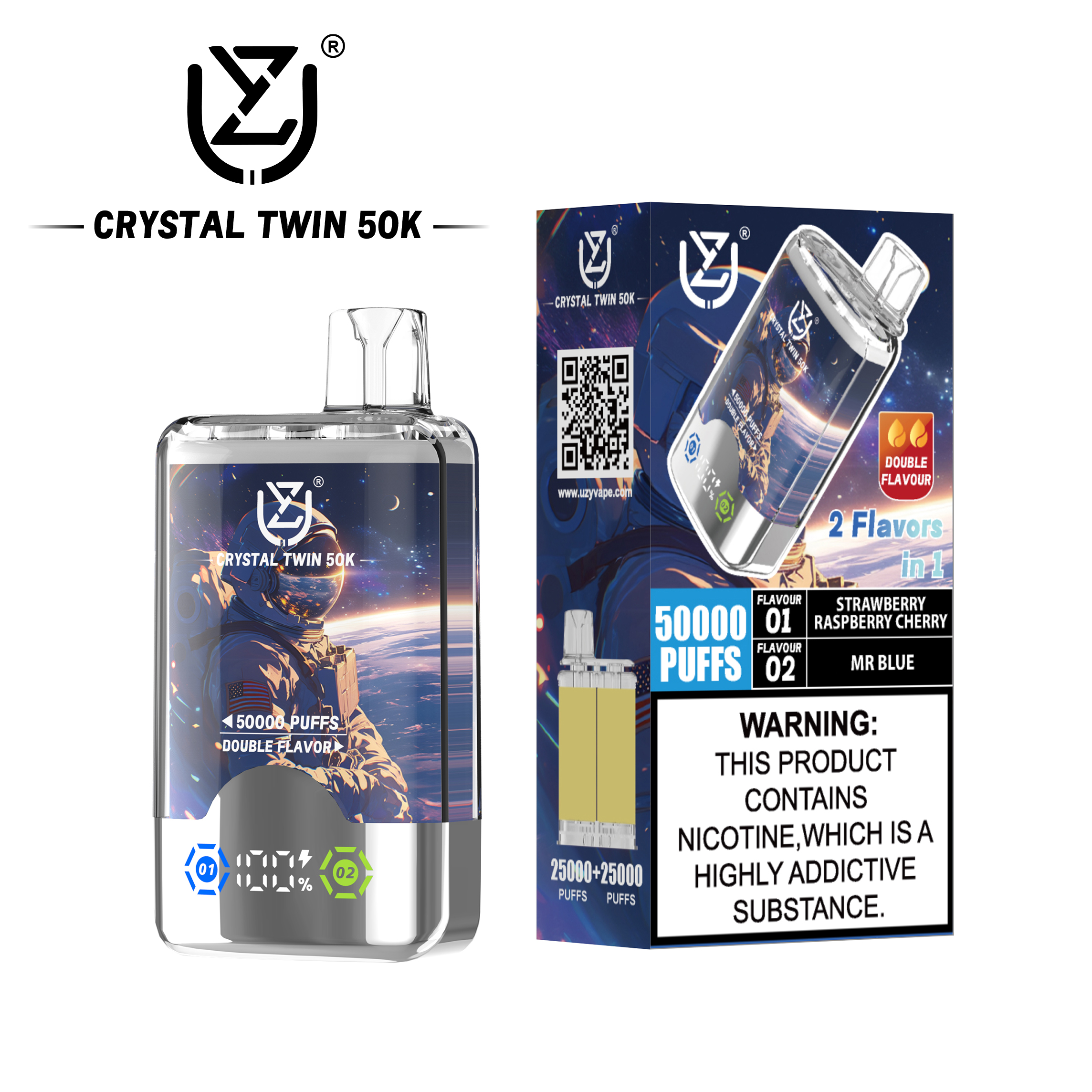[Europe-DE01] UZY Crystal Twin 50000 Kit 40ml 2 in 1
