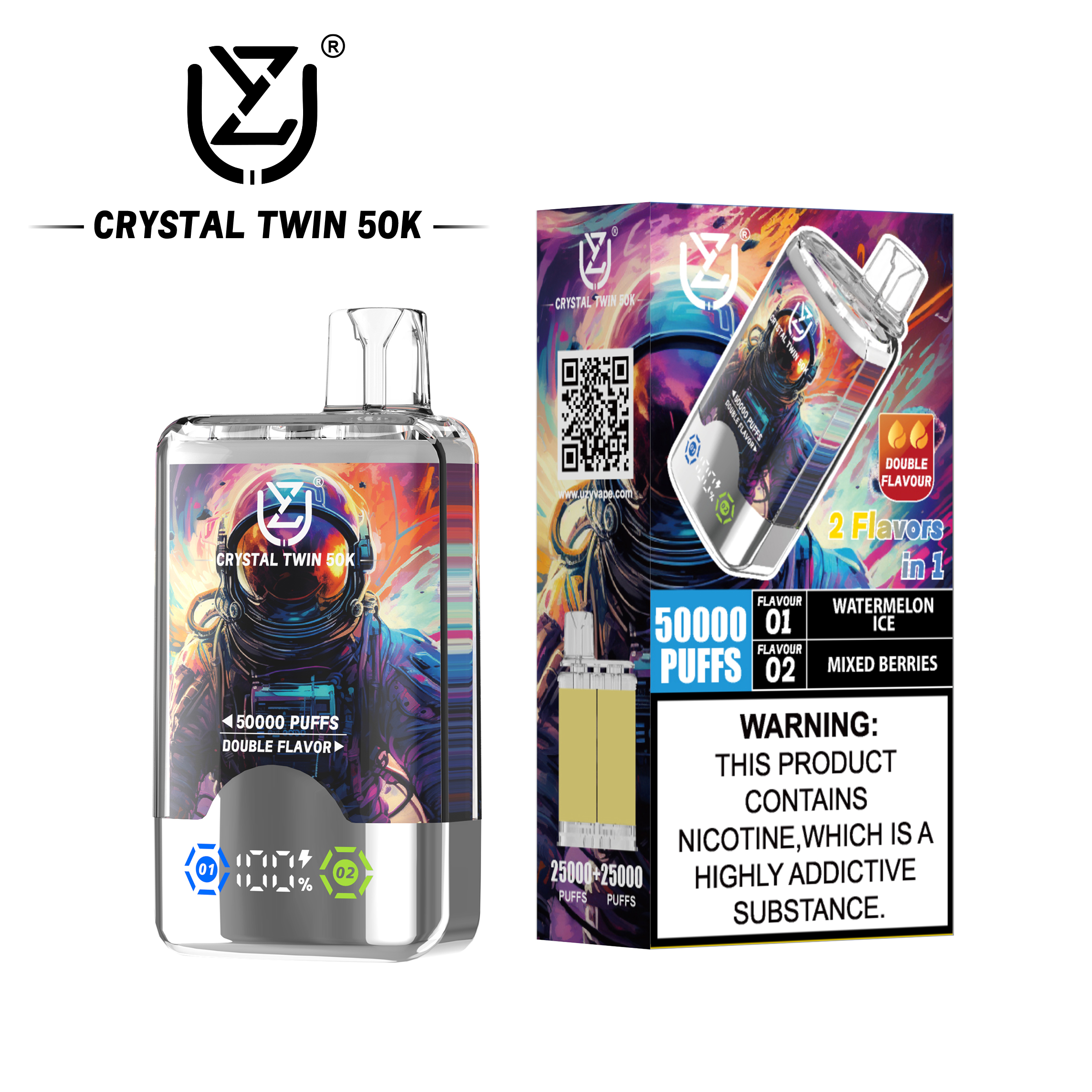 [Europe-DE01] UZY Crystal Twin 50000 Kit 40ml 2 in 1
