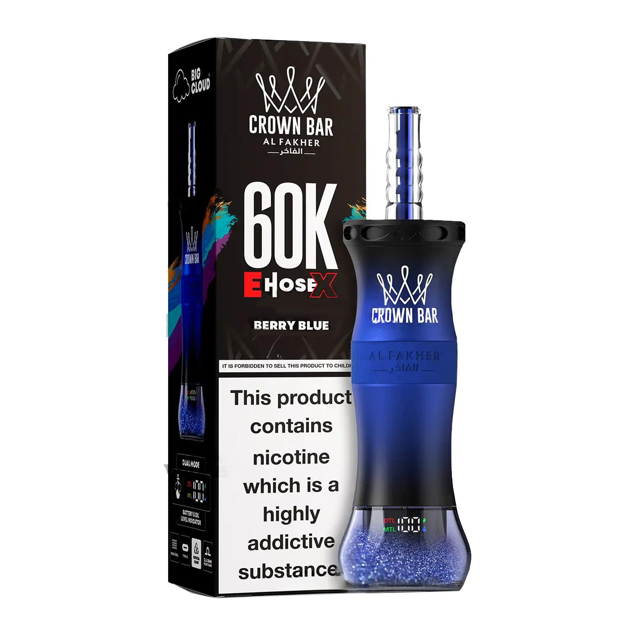 [Europe-DE01] Al Fakher Crown Bar Shisha Hookah E-Hose X 60K Kit 50ml