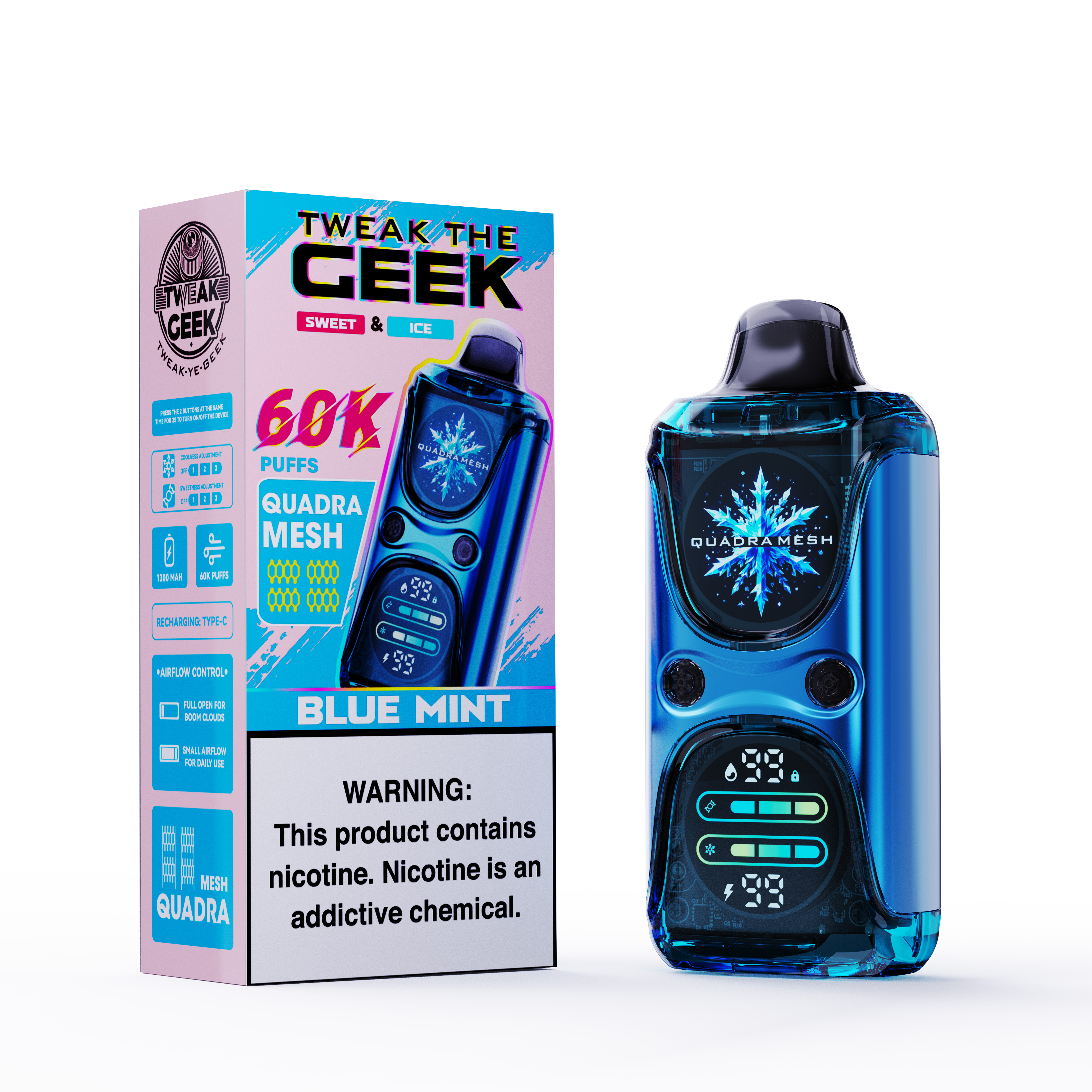 how much is elf bar vape Blue Mint Discontinued Reviews Geek Cyber Tank 40K Puffs Blue Mint Bar  Flavor Review Australia
