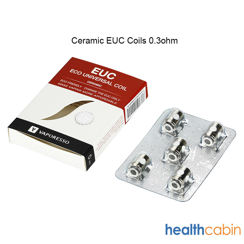 [Global-CN02] Vaporesso EUC Core Coils (0.3ohm & 0.4ohm & 0.5ohm & 0.6ohm) for Vaporesso Veco Tank & Veco Plus Tank & Tarot Nano Kit & Nebula Kit (5pcs/pack)-CigBest