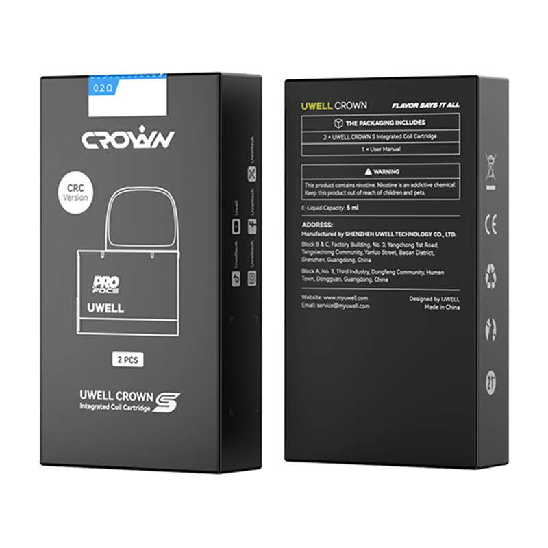 [Global-CN02] Uwell Crown S Pod Cartridge 5ml (2pcs/pack)-CigBest