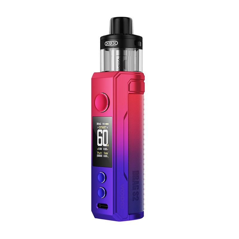 [Global-CN02] Voopoo Drag S2 60W Box Mod Kit with PnP X Cartridge DTL / MTL 2500mAh 5ml-CigBest