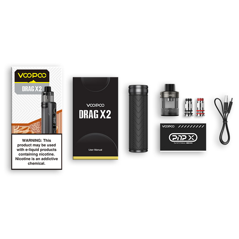 [Global-CN02] Voopoo Drag X2 80W Box Mod Kit with PnP X Cartridge DTL 5ml-CigBest