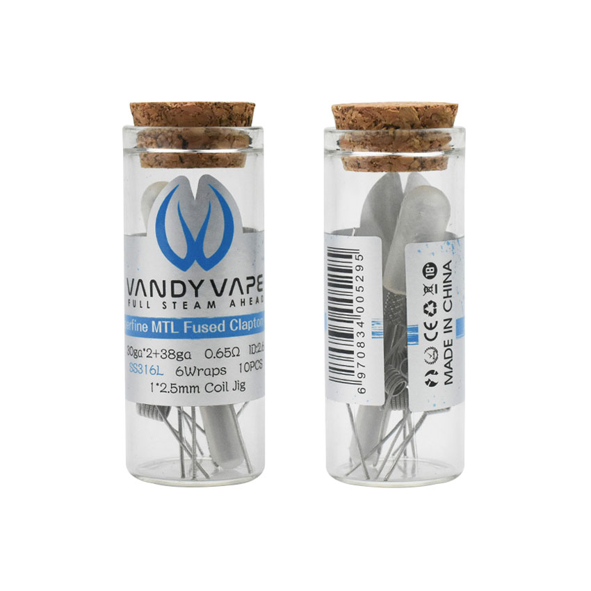 Vandy Vape Superfine MTL Fused Clapton Coil SS316L ( 30ga*2+38ga) 0.65ohm (10pcs/pack)
