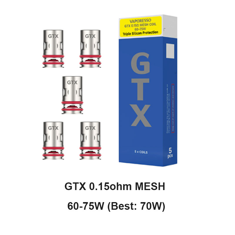 [Global-CN02] Vaporesso GTX Coil for Target 80 / Target PM30 , GTX One / Go 40 / Go 80, GEN Nano / Air 40 / PT60 / PT80 S / Gen160 / FIT 40, Xiron, Luxe PM40 / PM80 / PM80 S, SWAG PX80, Luxe XR / XR M