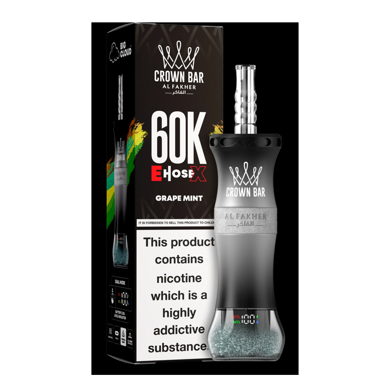 [Europe-DE01] Al Fakher Crown Bar Shisha Hookah E-Hose X 60K Kit 50ml