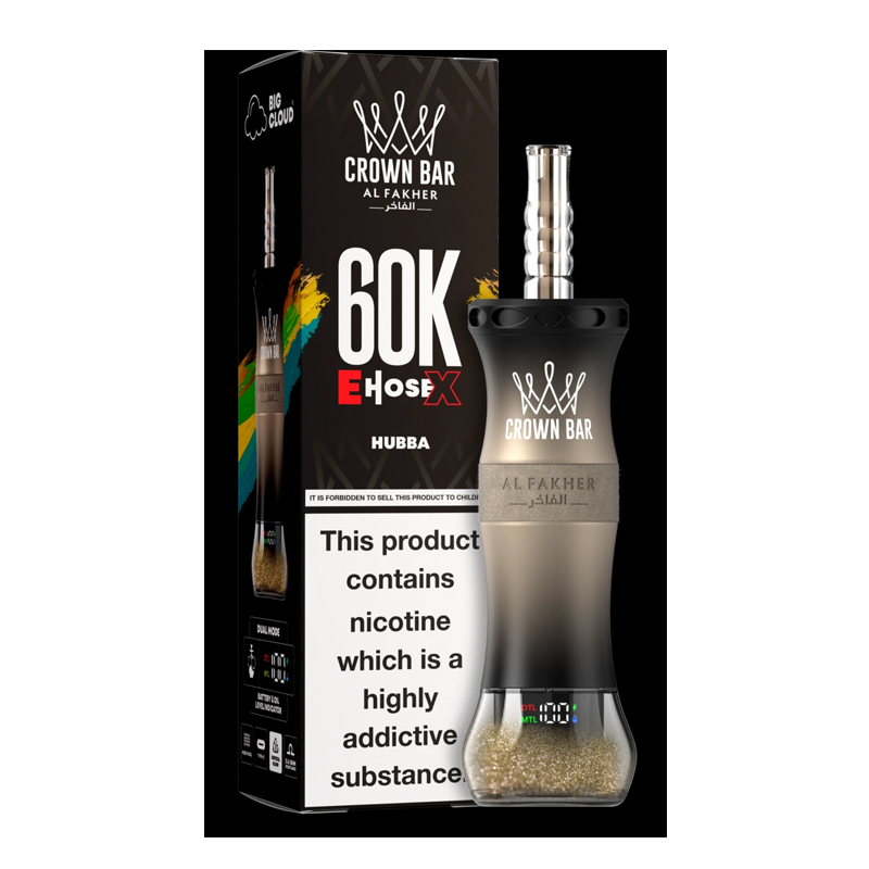[Europe-DE01] Al Fakher Crown Bar Shisha Hookah E-Hose X 60K Kit 50ml