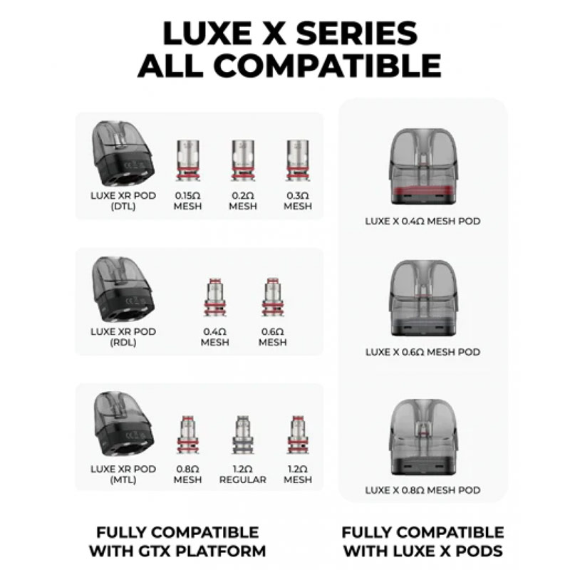[Global-CN02][Pre-order] Vaporesso LUXE XR / LUXE X / LUXE XR Max / LUXE X PRO / LUXE X2 Empty Pod Cartridge 5ml (2pcs/pack)-CigBest