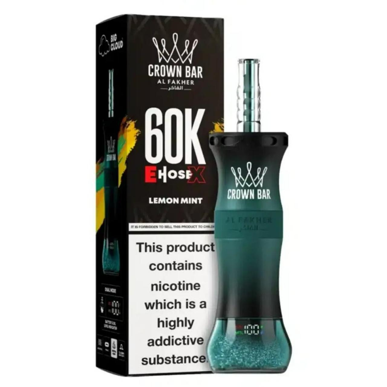 [Europe-DE01] Al Fakher Crown Bar Shisha Hookah E-Hose X 60K Kit 50ml