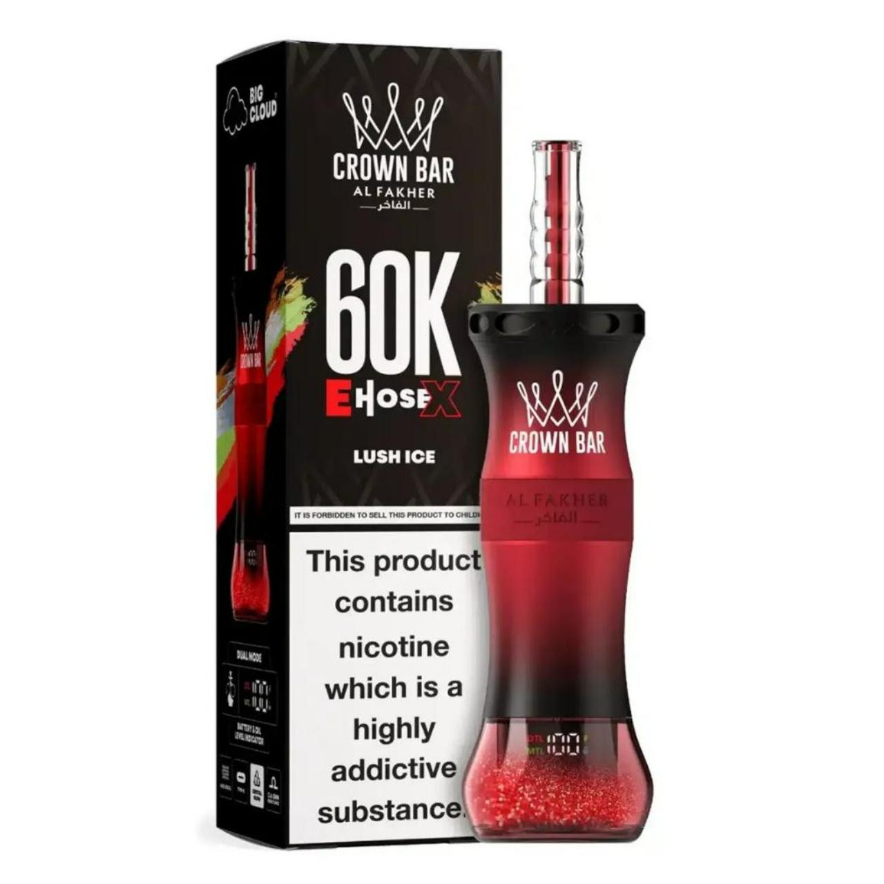 [Europe-DE01] Al Fakher Crown Bar Shisha Hookah E-Hose X 60K Kit 50ml