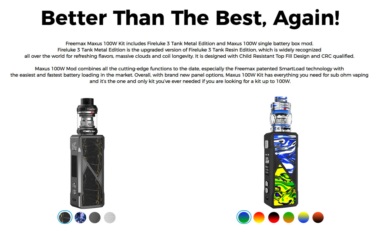 Freemax Maxus 100W Metall-Kit