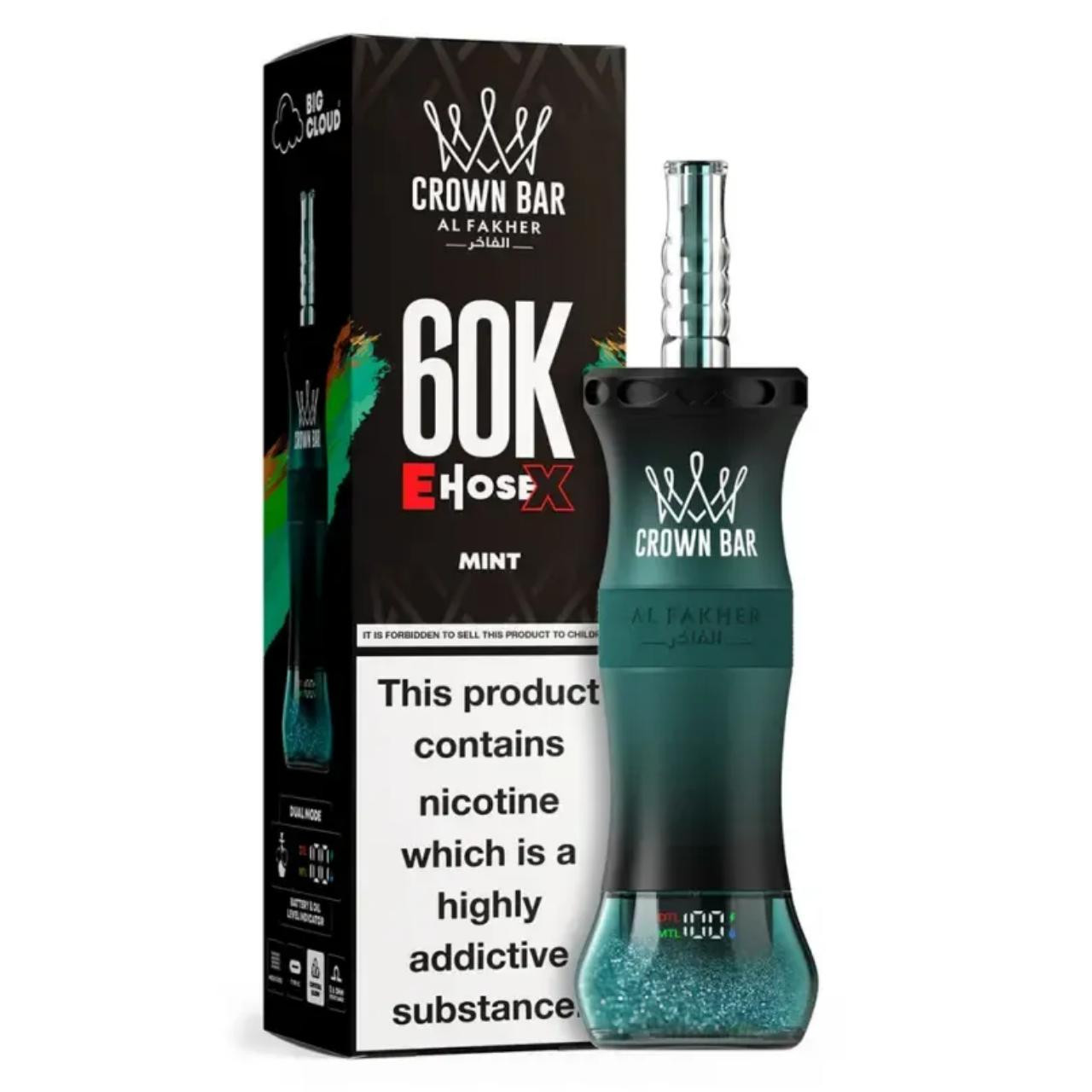 [Europe-DE01] Al Fakher Crown Bar Shisha Hookah E-Hose X 60K Kit 50ml