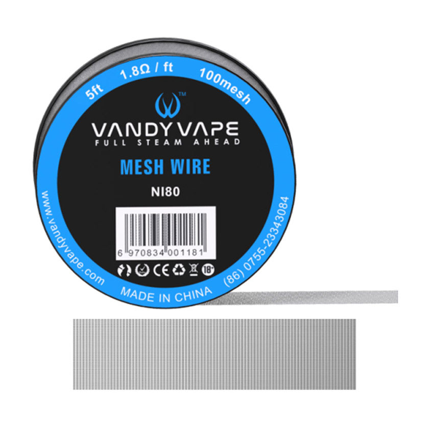 [Global-CN02][Pre-order] 5ft Vandy vape Ni80 Mesh Wire 100mesh-CigBest