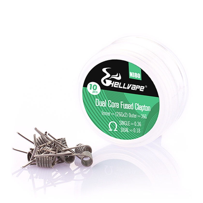 [Global-CN02] Hellvape Ni80 Dual Core Fused Clapton Prebuilt Wire 26Ga*2+36Ga (0.36ohm)(10Pcs/Pack)-CigBest