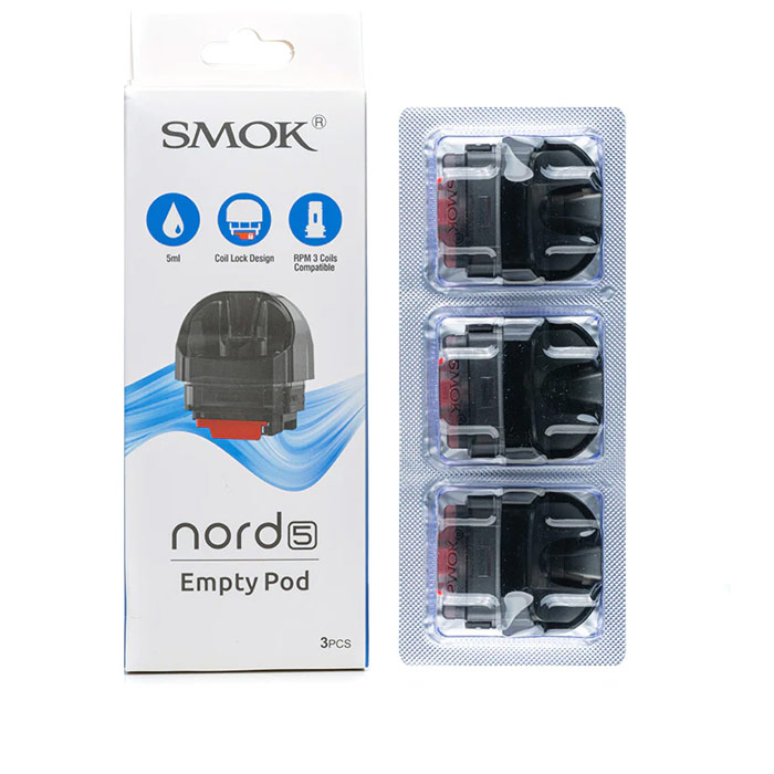 [Global-CN02][Pre-order] SMOK Nord 5 Empty Pod Cartridge 5ml (3pcs/pack)-CigBest
