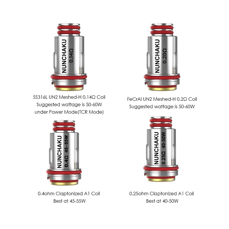 [Global-CN02] Uwell Replacement Coils (0.2ohm & 0.25ohm & 0.4ohm & 0.14ohm) for Nunchaku,Nunchaku 2 Tank Atomizer (4pcs/Pack)-CigBest