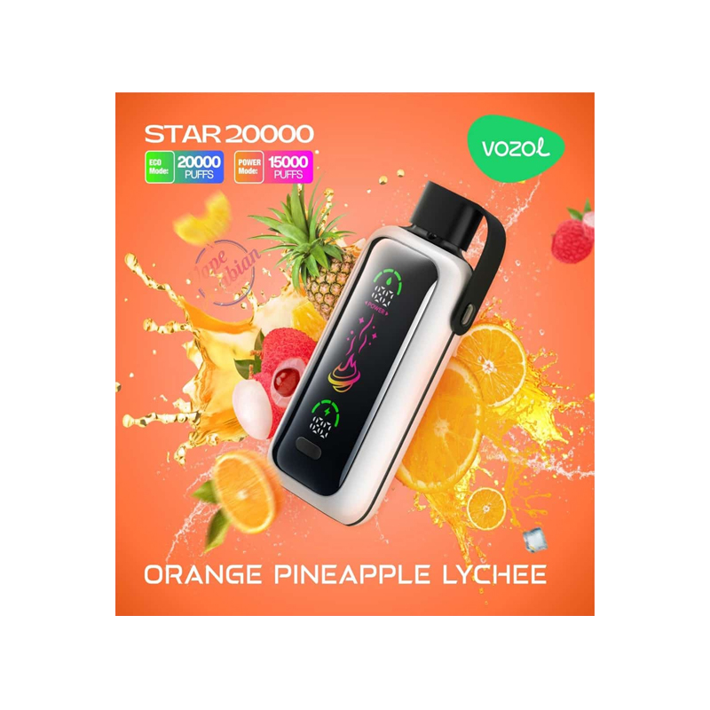 vozol star orange pineapple lychee Vozol Disposable Star 20000 puff - Orange Pineapple Lychee main image 1