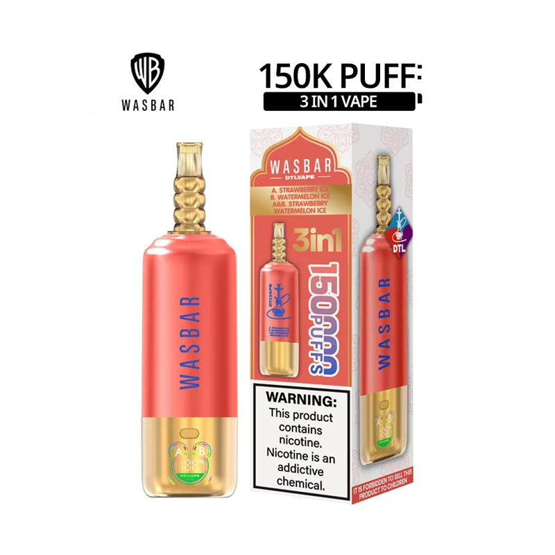 [Europe-DE01] WASBAR 3-in-1 DTL Shisha Hookah 150K 150000 Kit 60ml