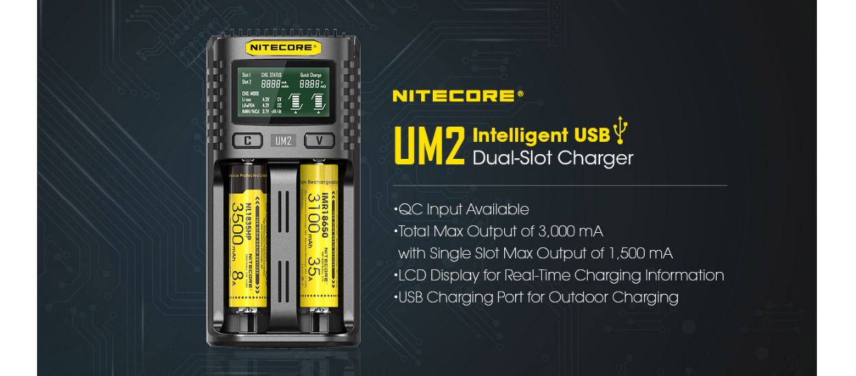 Nitecore UM2 USB-Ladegerät