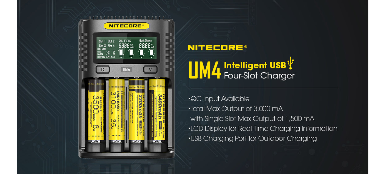 Nitecore UM4 USB-Ladegerät