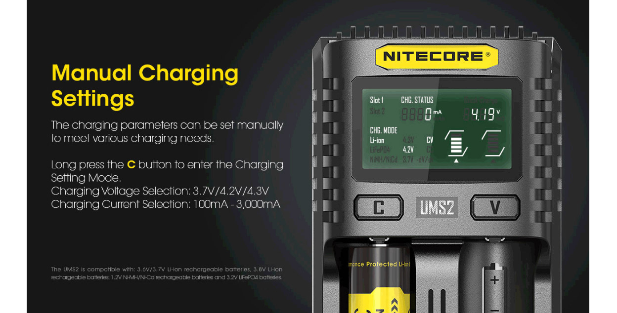 Nitecore UMS2 USB-Ladegerät