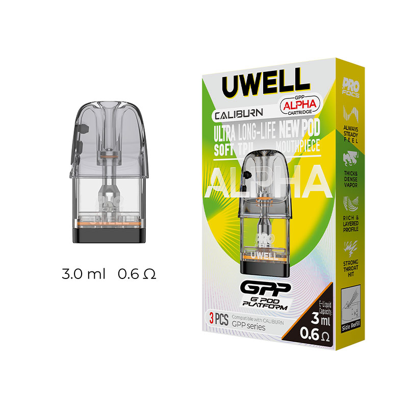Uwell Caliburn GPP Alpha Cartridge for Caliburn G5/G5 Koko/G5 Lite /G5 Lite SE/G5 Lite Koko, Caliburn G4/G4 Mini/G4 Pro/G4 Pro Koko, Caliburn G3/GK3/GK3 ECO/GK3 TENET/G3 Lite/G3 Lite KoKo/G3 Pro/G3 Pr