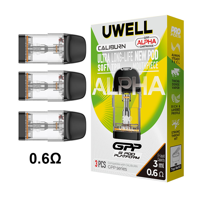 Uwell Caliburn GPP Alpha Cartridge for Caliburn G5/G5 Koko/G5 Lite /G5 Lite SE/G5 Lite Koko, Caliburn G4/G4 Mini/G4 Pro/G4 Pro Koko, Caliburn G3/GK3/GK3 ECO/GK3 TENET/G3 Lite/G3 Lite KoKo/G3 Pro/G3 Pr