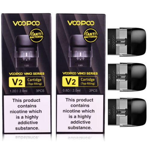 [Global-CN02] VOOPOO Vinci V2 Pod Cartridge For Vinci pod Kit / Drag Nano 2 Kit / Vinci Pod Royal Edition Kit 2ml / Vinci Q Kit / Drag Nano 2 Nebula Edition Kit / Vinci Pod SE Kit 2ml (3pcs/pack)-CigBest