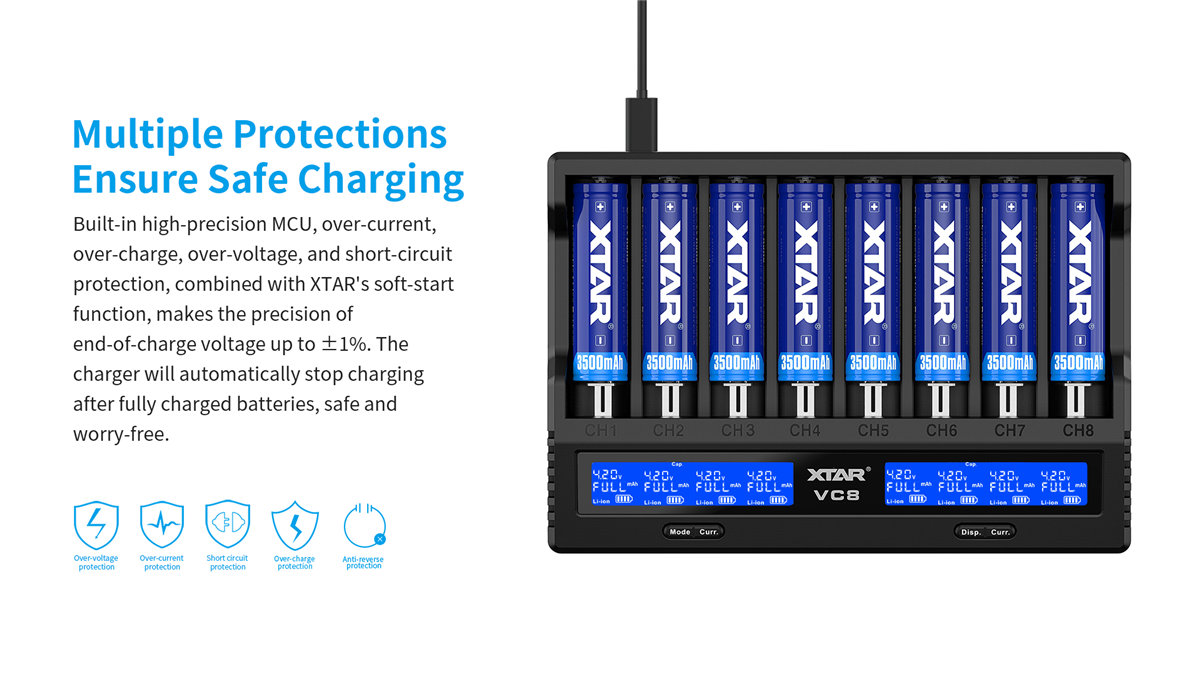 XTAR VC8 USB-Ladegerät