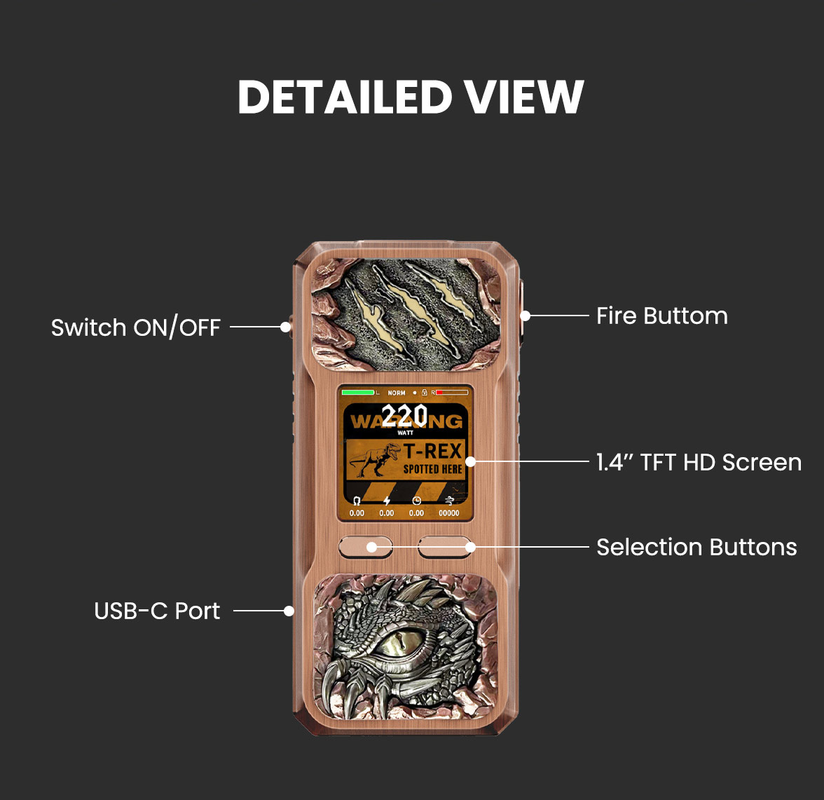 BD Vape Mod Rayden 220 Box Mod