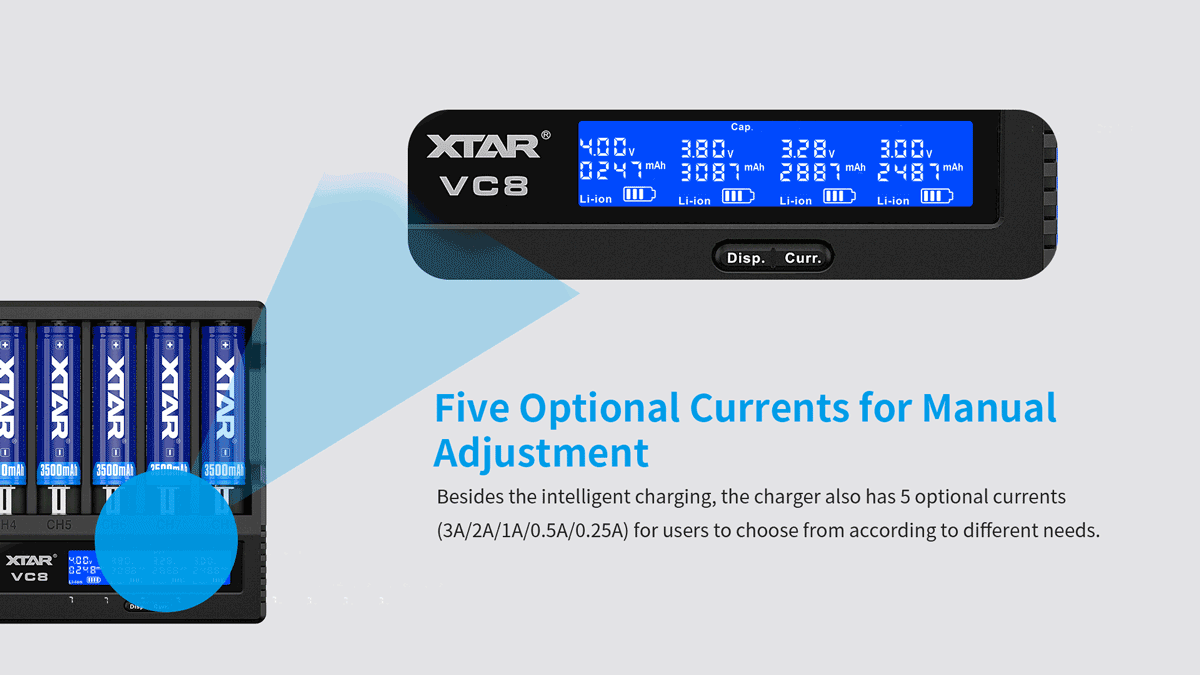 XTAR VC8 USB-Ladegerät