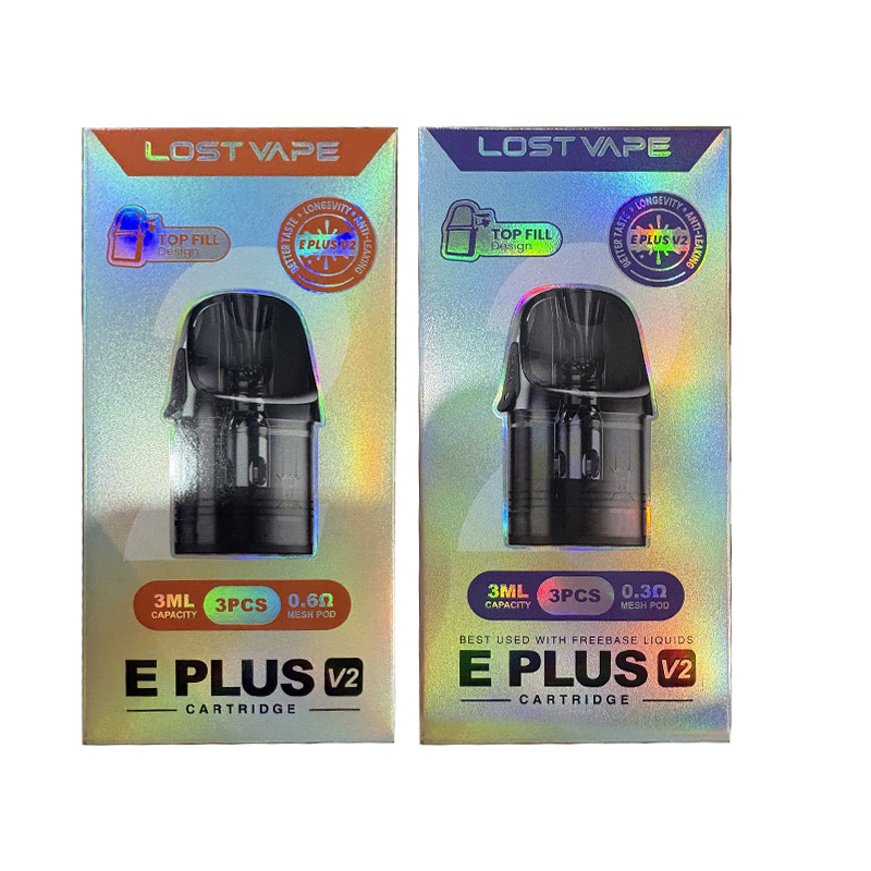 Lost Vape E-Plus V2 Cartridge for Thelema Elite 40/Elite Art 40,Centaurus E40 /E40 Max Kit /E40 Ultra Kit,Thelema Nano, Thelema Aura S Kit (3pcs/pack)