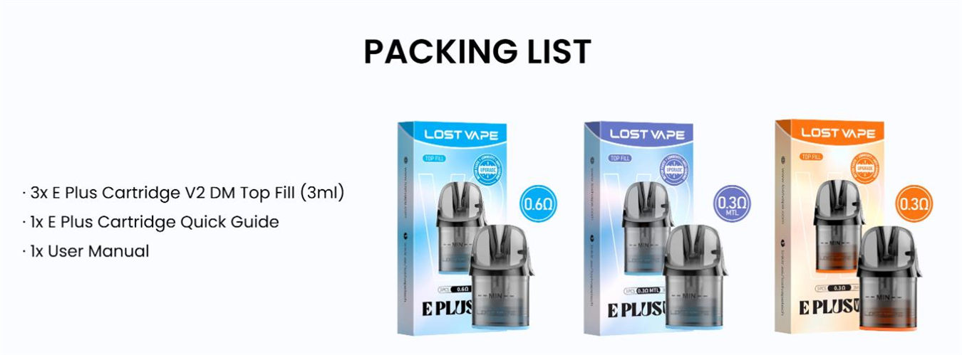 Lost Vape E-Plus V2 DM Top Fill Cartridge
