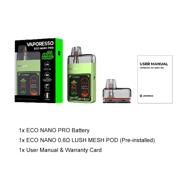 [Global-CN02] Vaporesso ECO Nano Pro Pod System Kit 1000mAh 6ml-CigBest