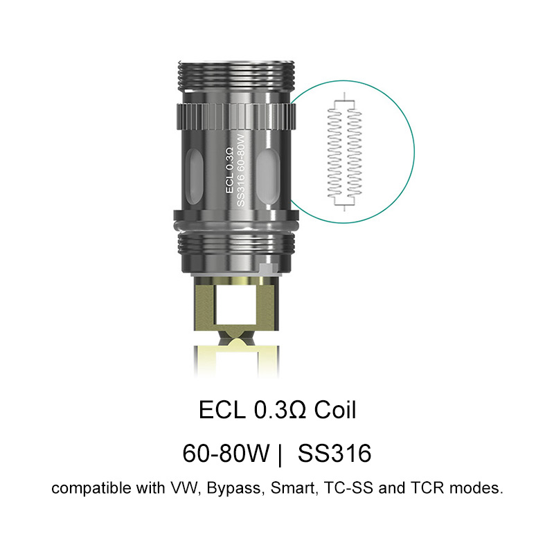 [Global-CN02] Eleaf EC Series Coil Heads for Eleaf iJust S/ iJust 2/ 2 Mini/ iJust ECM Tank, Melo/ Melo 2/ Melo 3/ Melo 3 Mini/ Melo 3 Nano/ Melo 4/ Melo 5/ Melo 6 Tank, Lemo 3, Atlantis & Atlantis 2 