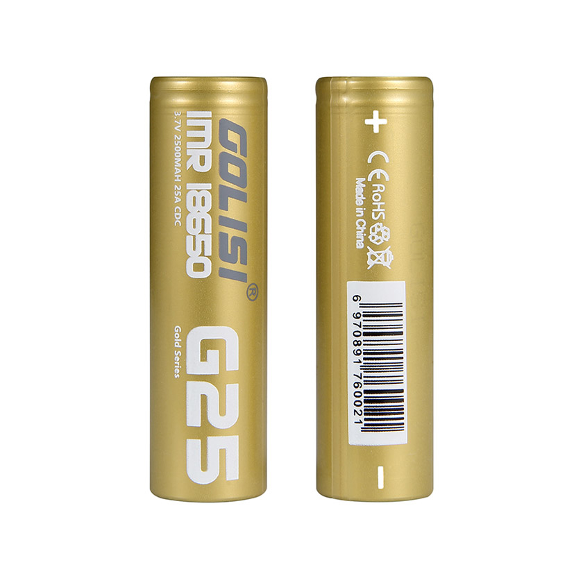 [Global-CN04] 2pcs Golisi G25 IMR 18650 2500mAh 25A Flat Top Li-ion Rechargeable Battery-CigBest