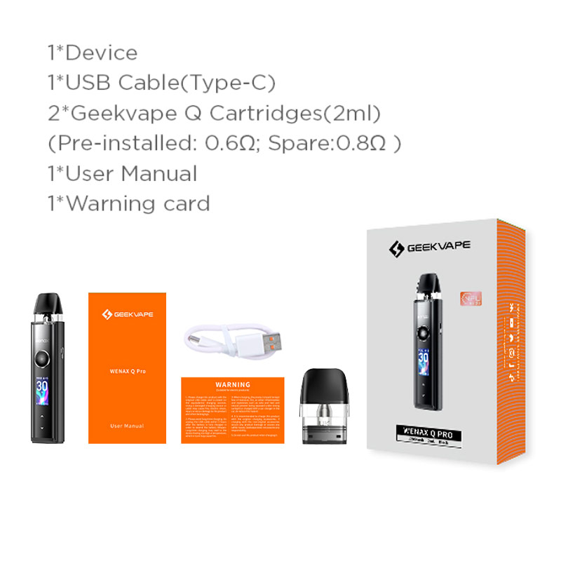 [Global-CN02] GeekVape Wenax Q Pro Pod Syetem Kit 1200mAh-CigBest