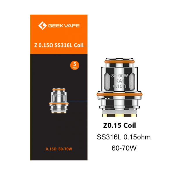 [Global-CN02] Geekvape Z Series Coil For Z (Zeus) Sub Ohm Tank,Obelisk Tank,Obelisk 120FC kit,Obelisk 200 kit,Z Sub Ohm 2021 Tank,Z Sub Ohm SE Tank,Z Fli Tank / Aegis Legend III Kit (5pcs/pack)-CigBest