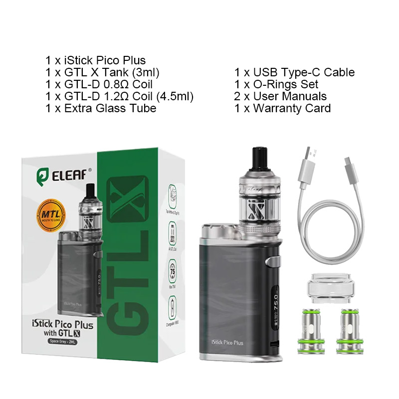 Eleaf iStick Pico Plus Mod Kit 75W with GTL X Tank 3ml