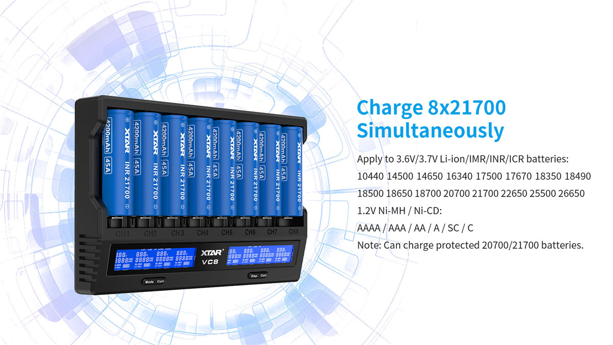 XTAR VC8 USB-Ladegerät