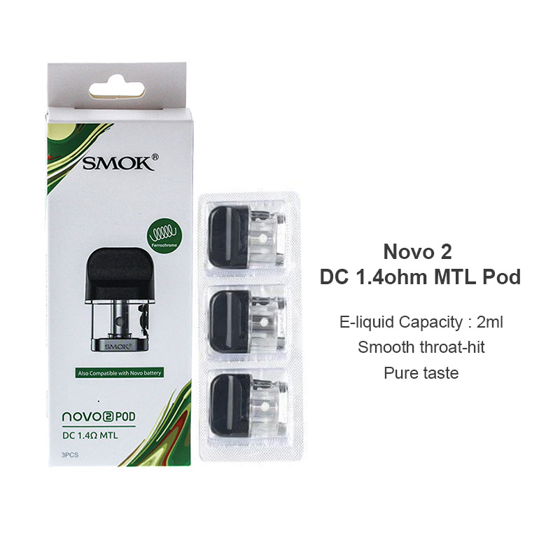 [Global-CN02] SMOK Novo 2 Pod Cartridge for SMOK Novo, Novo 2, Novo 2s, Novo 3 Kit, Novo 2x, Propod GT Kit, Novo Master Kit, Novo Master Box Kit 2ml (3pcs/pack)-CigBest