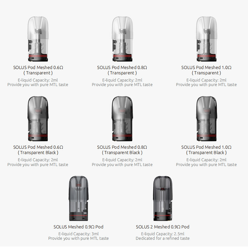 [Global-CN02][Pre-order] SMOK Solus / Solus 2 / Solus G-Box / Solus G / Solus GT / Solus GT Box Pod Cartridge 2ml / 2.5ml / 3ml (3pcs/Pack)-CigBest